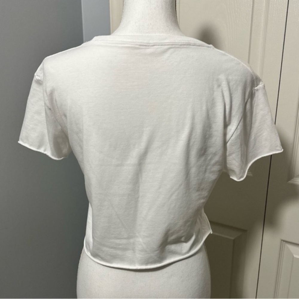 K-Coast Surf Shop Ocean City MD White Cropped  Short Sleeve‎ T-shirt EUC - Picture 3 of 5